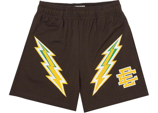 Eric Emanuel Brown Lightning Bolt Shorts