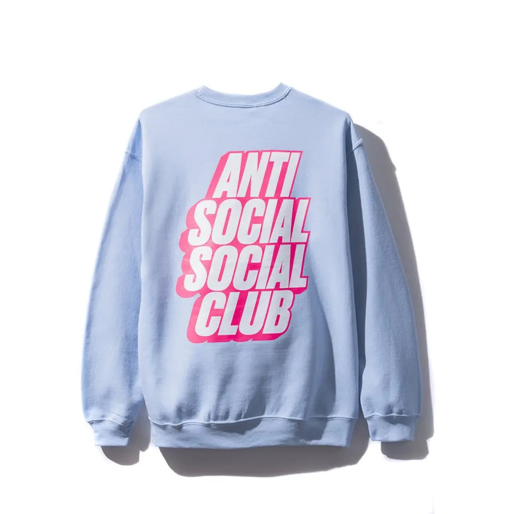 Anti Social Social Club Blocked Letter Blue Crewneck