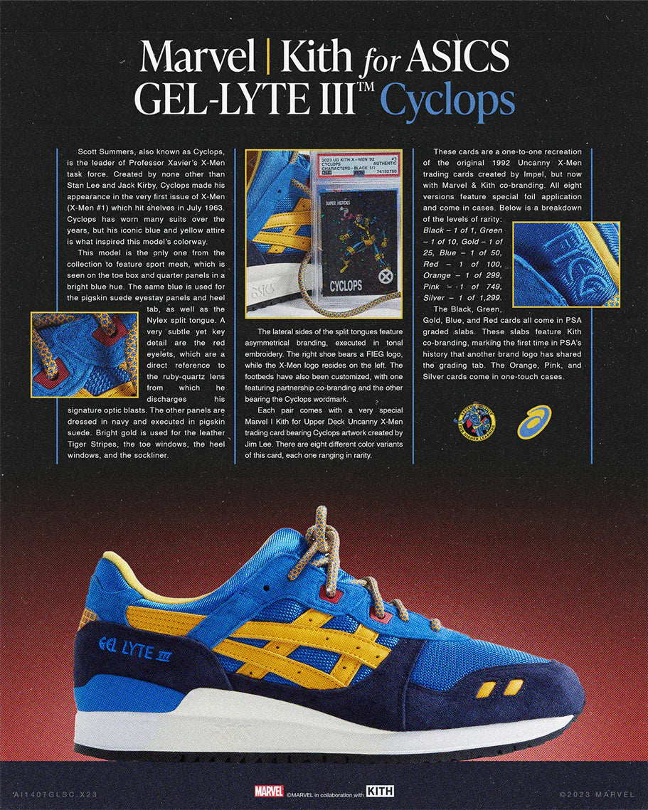 ASICS Gel-Lyte III '07 Remastered Kith Marvel X-Men Mystery Sealed Box (Trading Card Included)