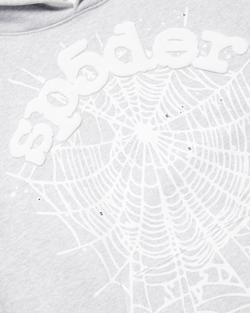 Sp5der OG Web Hoodie Heather Grey - FW23