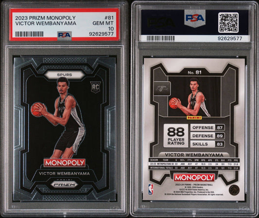 2023 Prizm Monopoly Victor Wembanyama PSA 10