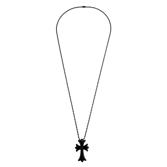Chrome Hearts Black Cross Silicone Rubber Necklace
