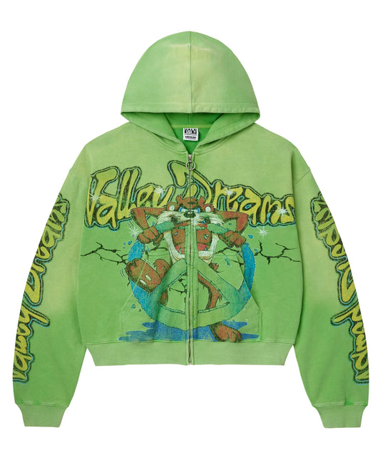 Vale Forever Green Taz Zip Up Hoodie