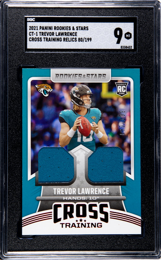 2021 Panini Rookies & Stars Trevor Lawrence Cross Training Patch SGC 9 POP 2