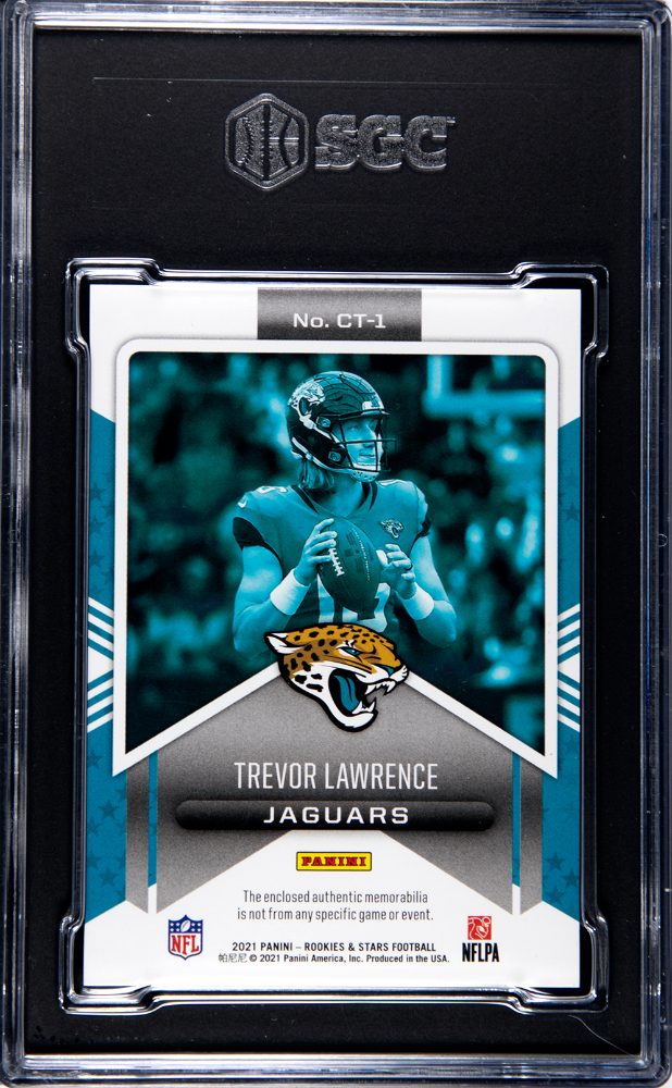 2021 Panini Rookies & Stars Trevor Lawrence Cross Training Patch SGC 9 POP 2