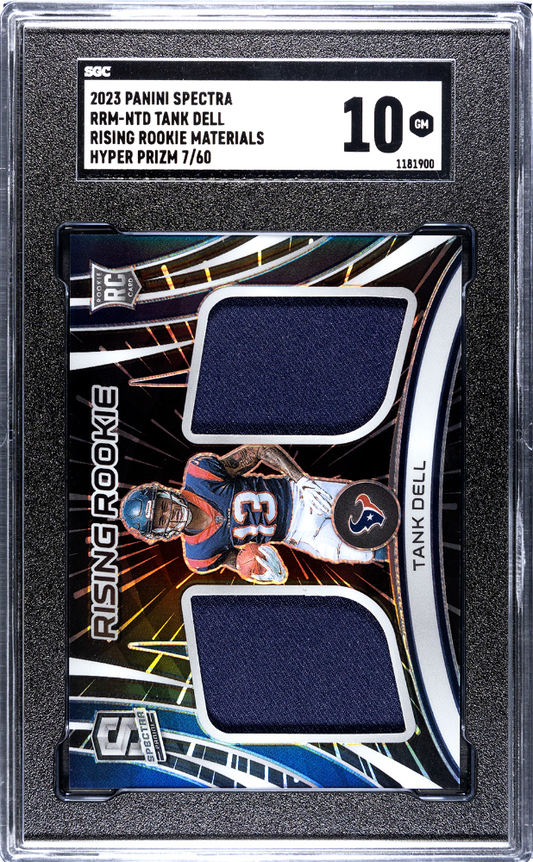 2023 Panini Spectra Tank Dell Rising Rookie Patch Hyper Prizm # /60 SGC 10 POP 1