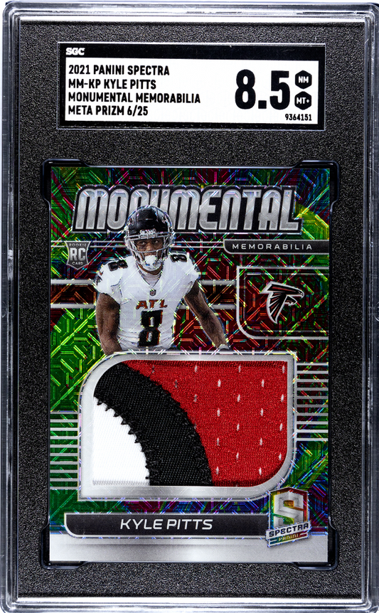 2021 Panini Spectra Kyle Pitts Tri-Color Monumental Memorabilia # /25 SGC 8.5 POP 1
