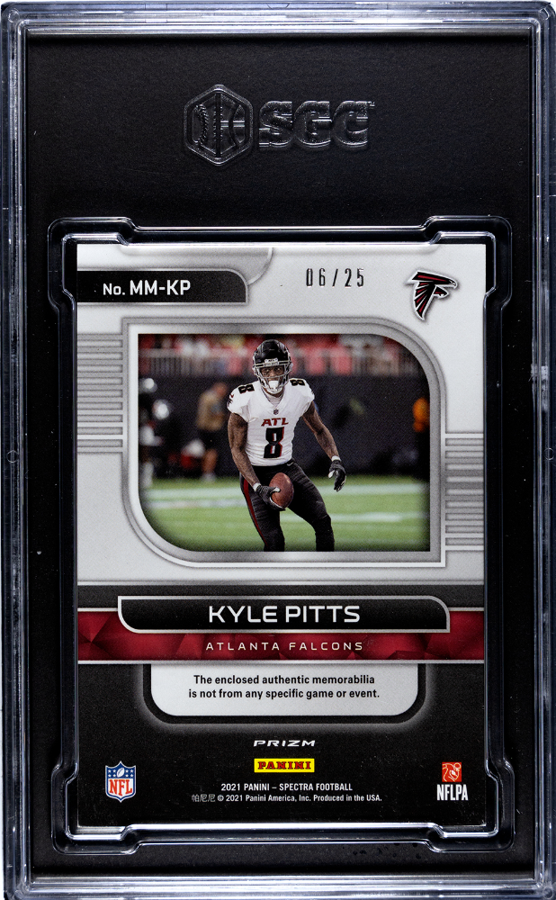 2021 Panini Spectra Kyle Pitts Tri-Color Monumental Memorabilia # /25 SGC 8.5 POP 1