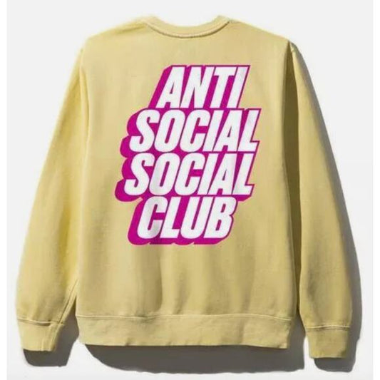 Anti Social Social Club Blocked Letter Yellow Crewneck