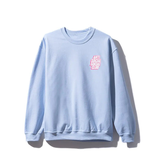 Anti Social Social Club Blocked Letter Blue Crewneck