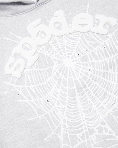 Sp5der OG Web Hoodie Heather Grey - FW23